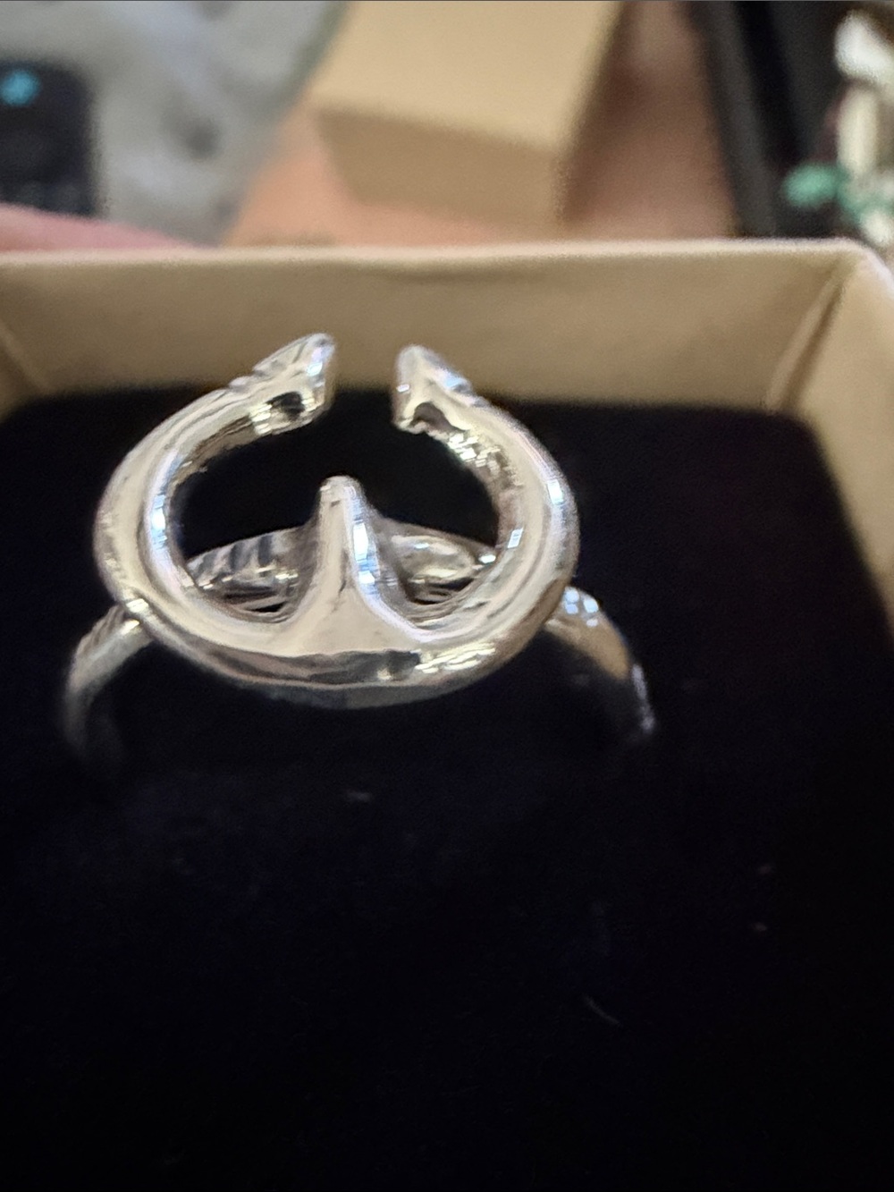 Sterling Silver Open Heart Ring - Silver - Picture 3 of 5